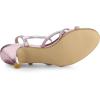 imageAllegra K Womens Ankle Strap Rhinestone Kitten Heel SandalsPink