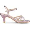 imageAllegra K Womens Ankle Strap Rhinestone Kitten Heel SandalsPink