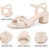 imageAllegra K Womens Bow Knot Chunky Heel Slingback Strap SandalsBeige