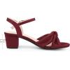 imageAllegra K Womens Bow Knot Chunky Heel Slingback Strap SandalsBurgundy