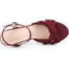 imageAllegra K Womens Bow Knot Chunky Heel Slingback Strap SandalsBurgundy