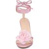 imageAllegra K Womens Flower Heels Strappy Lace Up Stiletto Heels SandalsPink