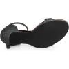 imageAllegra K Womens Glitter Ankle Strap Stiletto Heel Sandals 9 Black