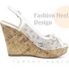 imageAllegra K Womens Lace Platform Wedges Wedge Heel SandalsWhite Green