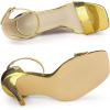 imageAllegra K Womens Metallic Heel Square Toe Stiletto Heel SandalsGold