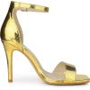 imageAllegra K Womens Metallic Heel Square Toe Stiletto Heel SandalsGold