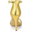 imageAllegra K Womens Metallic Heel Square Toe Stiletto Heel SandalsGold
