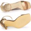 imageAllegra K Womens Metallic Heel Square Toe Stiletto Heel SandalsRose Gold