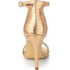 imageAllegra K Womens Metallic Heel Square Toe Stiletto Heel SandalsRose Gold