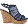 imageAllegra K Womens Open Toe Platform Heel Lace Wedges SandalsDeep Blue