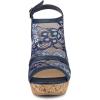 imageAllegra K Womens Open Toe Platform Heel Lace Wedges SandalsDeep Blue