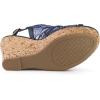 imageAllegra K Womens Open Toe Platform Heel Lace Wedges SandalsDeep Blue
