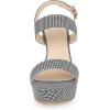 imageAllegra K Womens Platform Heels Houndstooth Plaid Print Chunky Heel SandalsBlack