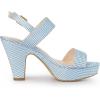 imageAllegra K Womens Platform Heels Houndstooth Plaid Print Chunky Heel SandalsLight Blue