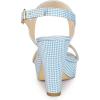 imageAllegra K Womens Platform Heels Houndstooth Plaid Print Chunky Heel SandalsLight Blue