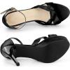 imageAllegra K Womens Platform Heels Twist Knot Stiletto Heel Satin Heel SandalsBlack