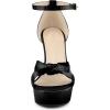imageAllegra K Womens Platform Heels Twist Knot Stiletto Heel Satin Heel SandalsBlack