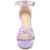imageAllegra K Womens Platform Heels Twist Knot Stiletto Heel Satin Heel SandalsPurple