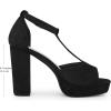 imageAllegra K Womens TStrap Platform Chunky High Heel SandalsBlack