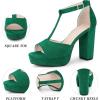 imageAllegra K Womens TStrap Platform Chunky High Heel SandalsGreen