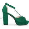 imageAllegra K Womens TStrap Platform Chunky High Heel SandalsGreen