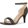 imageAllegra K Womens Glitter Ankle Strap Stiletto Heel Sandals 9 Black
