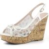 imageAllegra K Womens Lace Platform Wedges Wedge Heel SandalsWhite Green