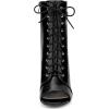 imageAllegra K Womens Lace Up Peep Toe Stiletto Heel Ankle BootsBlack