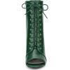imageAllegra K Womens Lace Up Peep Toe Stiletto Heel Ankle BootsDark Green