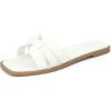 imageAllegra K Womens Square Toe Slip on Sandals Flat SlippersWhite