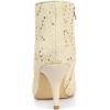 imageAllegra K Womens Pointed Toe Buckle Stiletto Heels Ankle BootsBeige