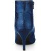 imageAllegra K Womens Pointed Toe Buckle Stiletto Heels Ankle BootsBlue