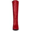 imageAllegra K Womens Round Toe Block Heeled Knee High BootsRed