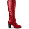 imageAllegra K Womens Round Toe Block Heeled Knee High BootsRed