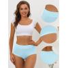 imageAllegra K Womens Cotton Underwear HighRise Lace Trim Tummy Control Full Coverage BriefBlue