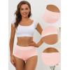 imageAllegra K Womens Cotton Underwear HighRise Lace Trim Tummy Control Full Coverage BriefLight Pink