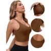 imageAllegra K Womens Sports Bra Workout Fitness Longline Wireless Padded Yoga Tank Tops with Medium SupportBrown