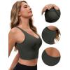 imageAllegra K Womens Sports Bra Workout Fitness Longline Wireless Padded Yoga Tank Tops with Medium SupportDark Gray