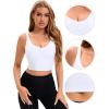imageAllegra K Womens Sports Bra Workout Fitness Longline Wireless Padded Yoga Tank Tops with Medium SupportWhite