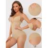 imageAllegra K Womens U Plunge Leotard Jumpsuit Top Tummy Control Adjustable Straps Builtin Bra Full Shapewear BodysuitBeige