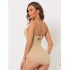 imageAllegra K Womens U Plunge Leotard Jumpsuit Top Tummy Control Adjustable Straps Builtin Bra Full Shapewear BodysuitBeige