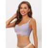 imageAllegra K Womens Wirefree Minimizer Bra U Back Adjustable Straps Lace Padded Full Coverage Bras