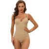 imageAllegra K Womens Adjustable Straps Mesh Leotard Top Tummy Control Shaping Body Shaper Waist Bodysuit Shapewear with Bra