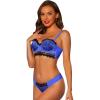 imageAllegra K Womens Floral Lace Bra and Panty Sets Underwire Padded Bralettes Two Piece Sets