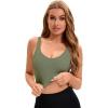 imageAllegra K Womens Sports Bra Workout Fitness Longline Wireless Padded Yoga Tank Tops with Medium SupportGreen