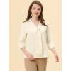imageAllegra K Womens V Neck 34 Sleeves Collared Work Office Top Blouse