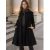imageAllegra K Womens Winter Coat Overcoat Lapel Collar Long Swing A Line Double Breasted Pea CoatBlack