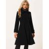 imageAllegra K Womens Winter Coat Overcoat Lapel Collar Long Swing A Line Double Breasted Pea CoatBlack