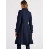 imageAllegra K Womens Winter Coat Overcoat Lapel Collar Long Swing A Line Double Breasted Pea CoatDark Blue