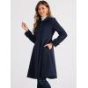 imageAllegra K Womens Winter Coat Overcoat Lapel Collar Long Swing A Line Double Breasted Pea CoatDark Blue